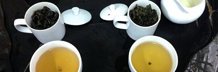 Brewing some organic oolong tea