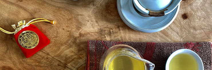 Competition Grade Wenshan Baozhong Tea brewed on table