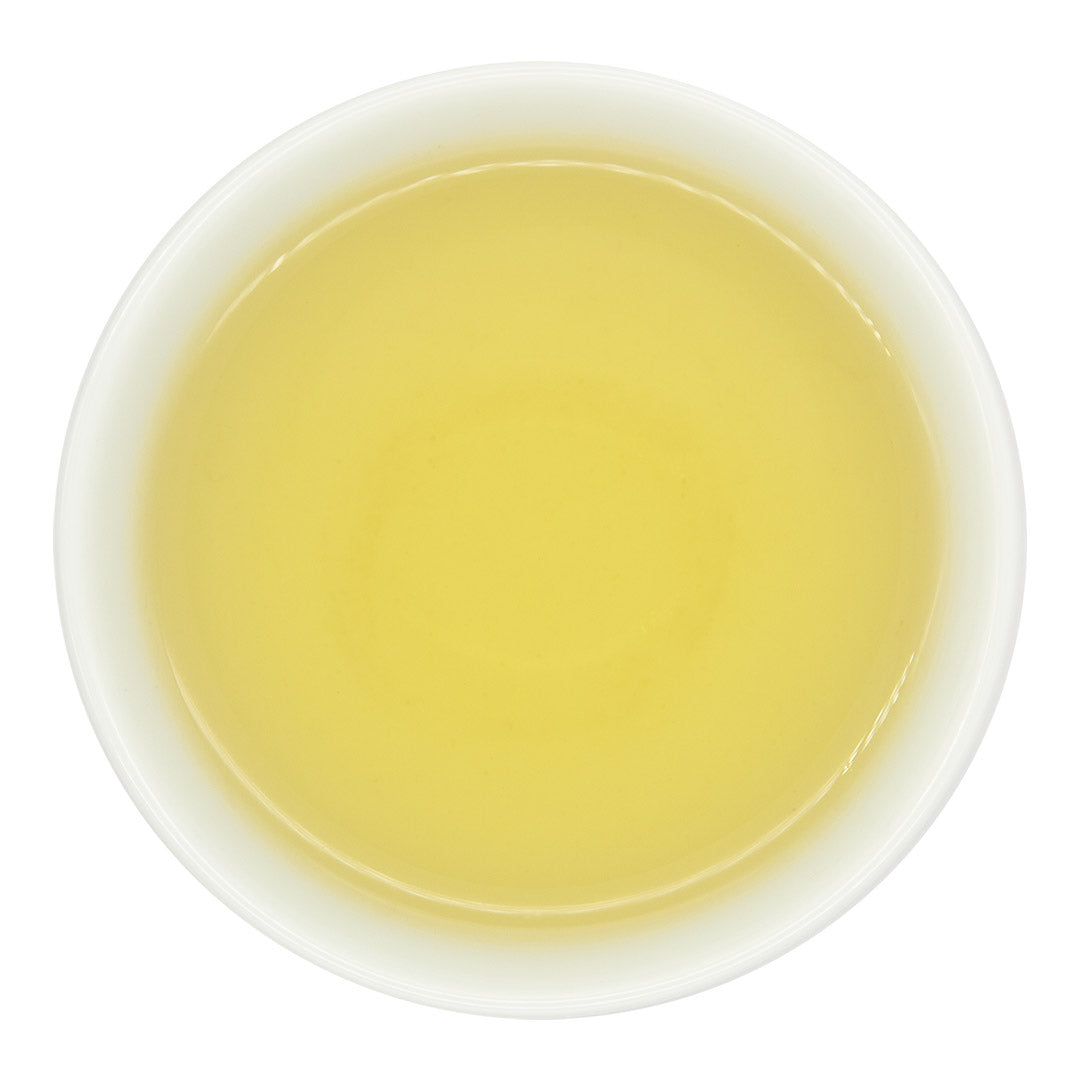 Alishan High Mountain Jin Xuan Oolong Tea, brewed in cup