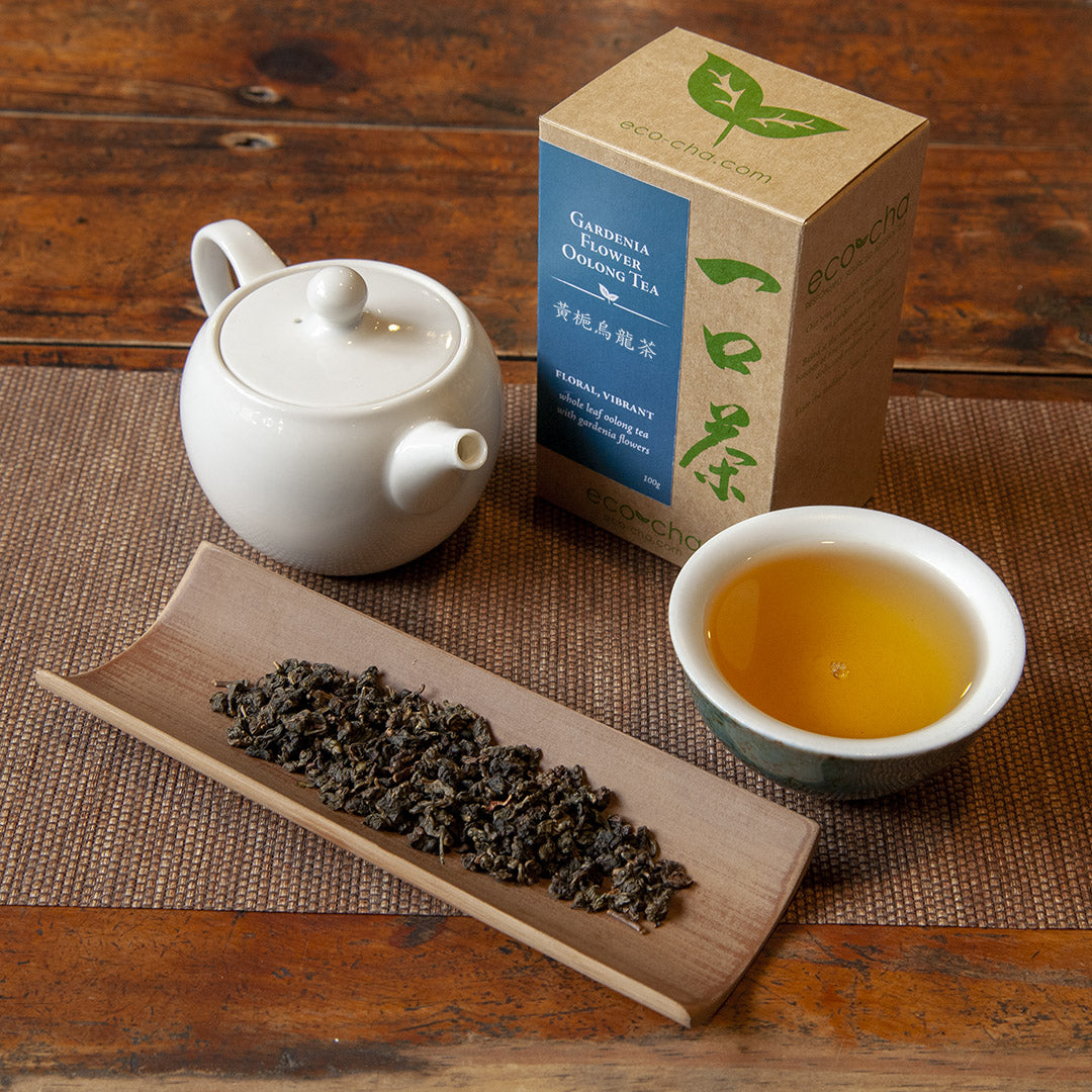 Gardenia Flower Oolong Tea on table