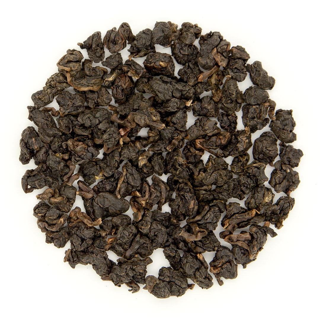 Roasted Tsui Yu Oolong Tea dry leaves, top view