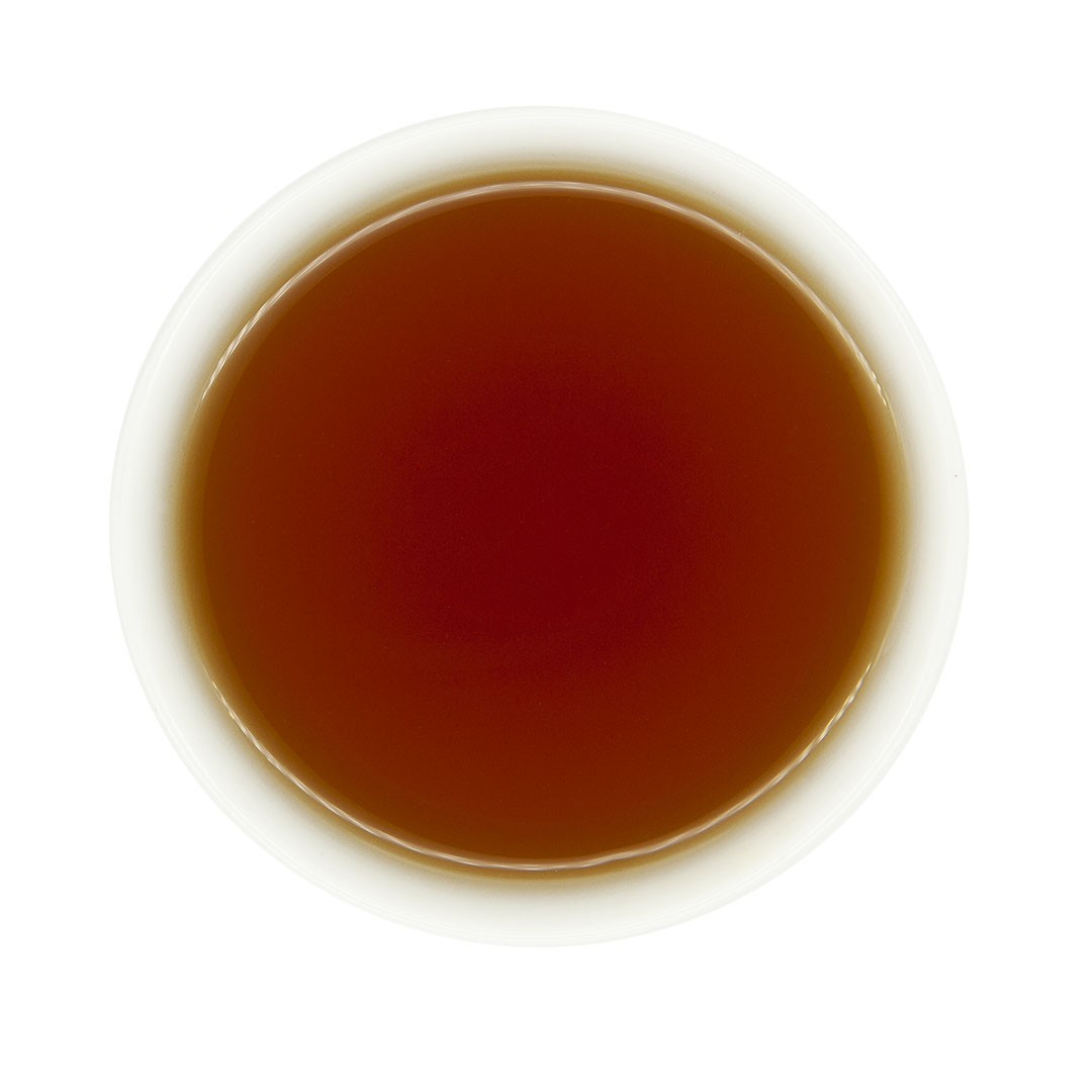 Taiwan Small Leaf Black Tea brewed tea in cup viewed from top