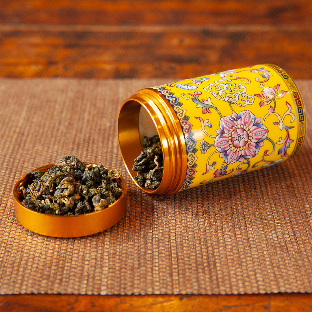 Travel tea caddy (yellow)
