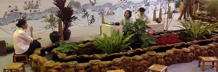 Resting and enjoying tea at the 2015 Nantou Tea Expo