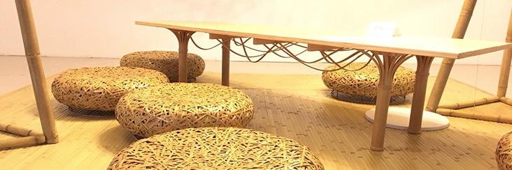 The National Craft Research and Development Institute hosted an exhibit of modern bamboo structures designed for traditional tea parties