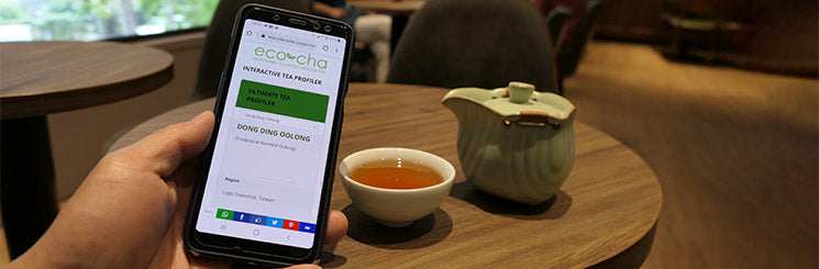 Eco-Cha Teas Interactive Tea Tool on a cellphone