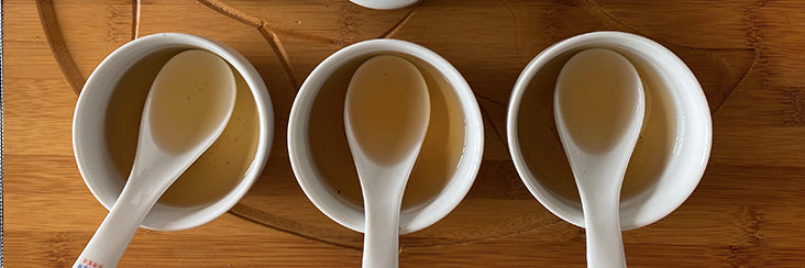 Brewed Dong Ding Oolong Tea in competition tasting teaware