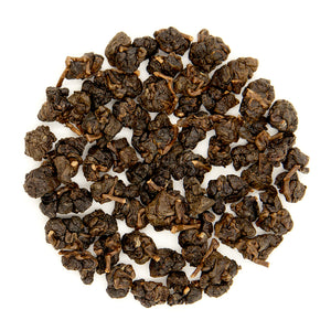 Charcoal Roasted High Mountain Oolong Tea leaves, dry