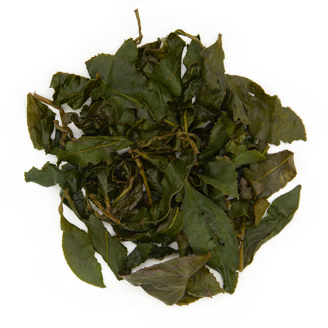 Li Shan High Mountain Oolong Tea, wet leaves