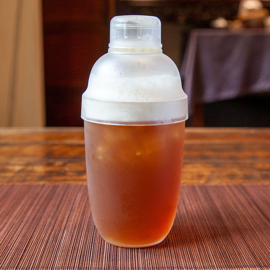 Eco-Cha Teas cocktail shaker used to make iced tea