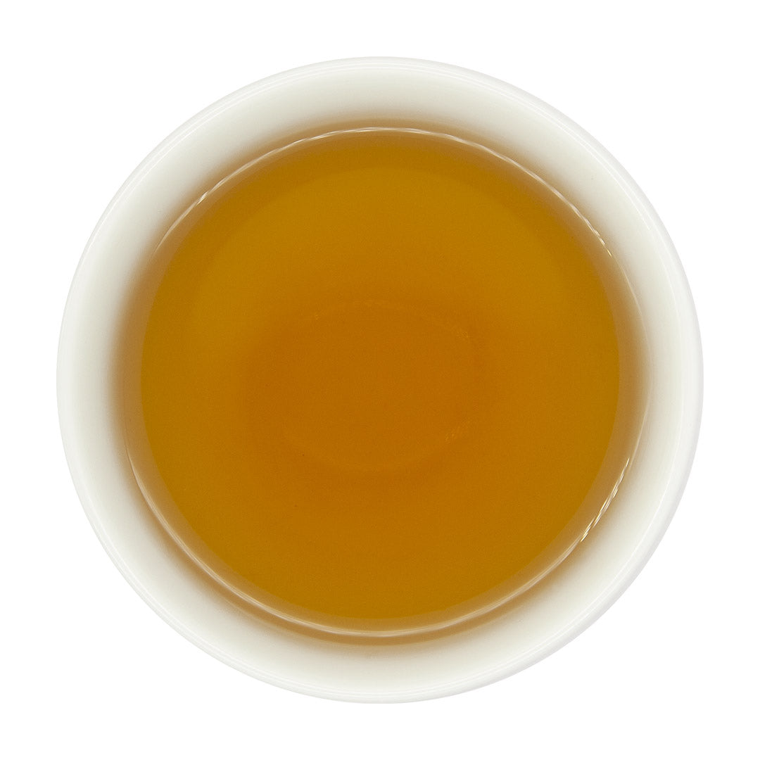 Roasted Tsui Yu Oolong Tea in cup, top view