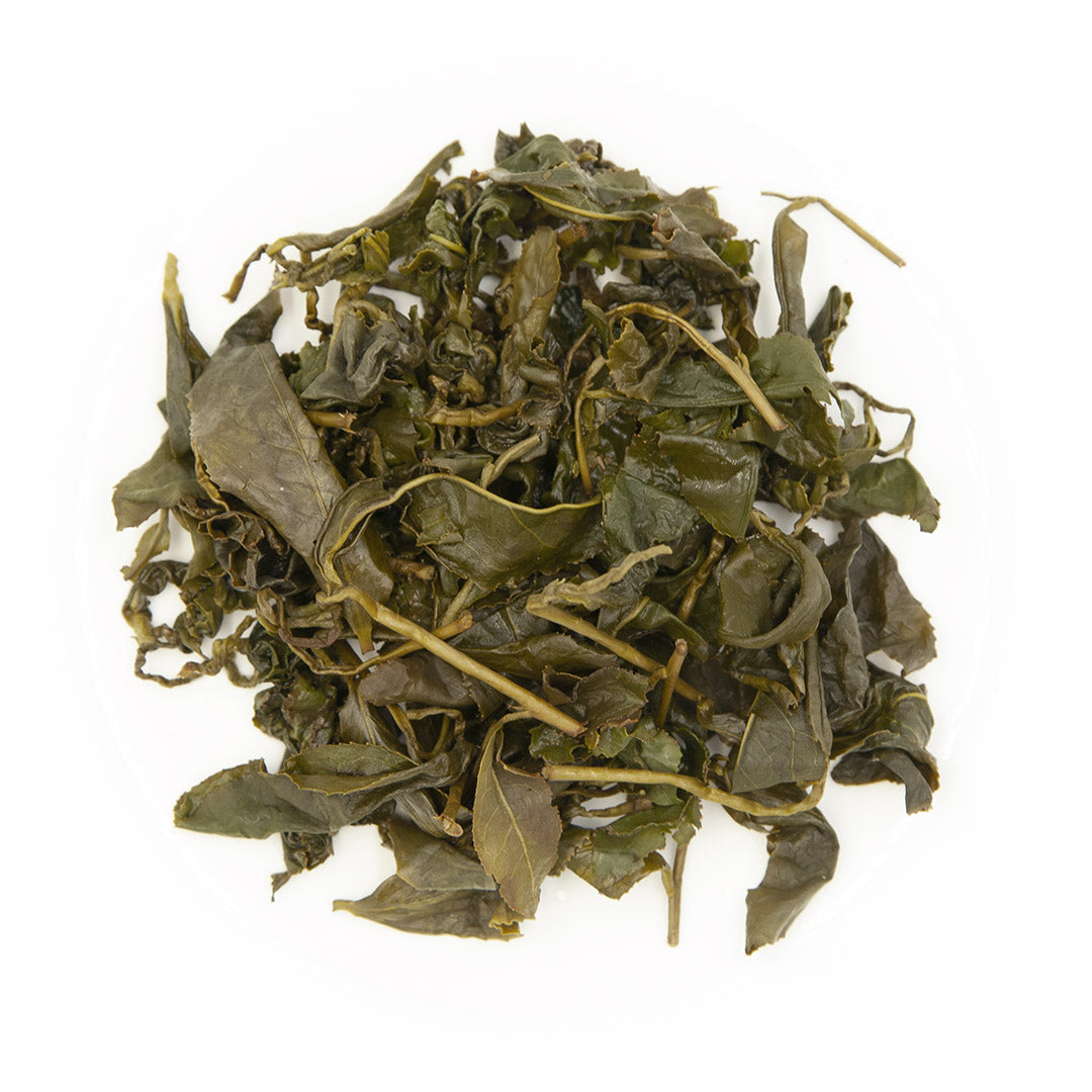 Shan Lin Xi High Mountain Oolong Tea, wet leaves