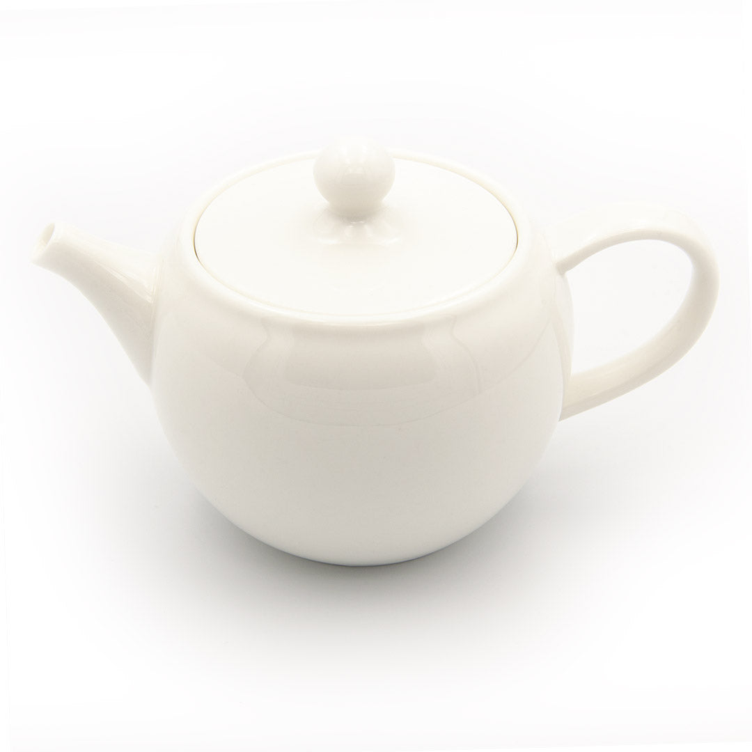 White porcelain gong fu teapot on white background